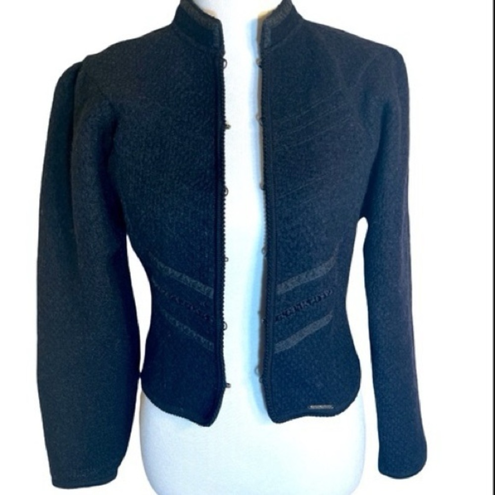 🔥 VINTAGE GEIGER Austria black boiled wool jacket available in size 38 / small
